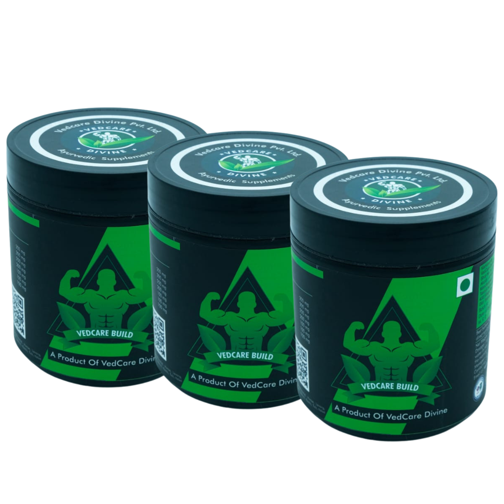Vedcare Build Mini 💥 मिनी पैक (2+1) (15days 1kg to 3kg Weight Gain) 38 Herbs🪸🌾🫘🥜🫚